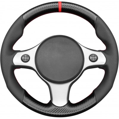 Loncky Black Genuine Leather Steering Wheel Cover for Alfa Romeo 159 TI JTDM Brera 2005-2011 Spider Sportwagon 2006-2011 Car Interior Accessories