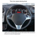 111Loncky Black Genuine Leather Carbon Fiber Steering Wheel Cover for Alfa Romeo Giulietta 2010 2011 2012 2013 2014 Mito 2008 2009 2010 2011-2015 Car Interior Accessories
