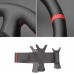 111Loncky Black Genuine Leather Steering Wheel Cover for Alfa Romeo 147 2000-2010/156 2003-2007 / Crosswagon 2004 2005 Car Interior Accessories