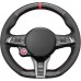 111Loncky Black Genuine Leather Steering Wheel Cover for Alfa Romeo Giulia Quadrifoglio 2020-2022 / Stelvio Quadrifoglio2020-2022 Car Interior Accessories