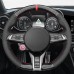 111Loncky Black Genuine Leather Steering Wheel Cover for Alfa Romeo Giulia Quadrifoglio 2020-2022 / Stelvio Quadrifoglio2020-2022 Car Interior Accessories