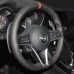111Loncky Auto Custom Fit OEM Black Genuine Leather Car Steering Wheel Cover for Alfa Romeo Giulia 2017 Stelvio 2017 Accessories 