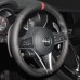 111Loncky Auto Custom Fit OEM Black Genuine Leather Car Steering Wheel Cover for Alfa Romeo Giulia 2017 Stelvio 2017 Accessories 