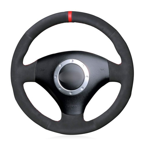 Loncky Auto Custom Fit OEM Black Suede Car Steering Wheel Cover for A2 8Z A3 8L Sportback A4 B6 Avant A6 C5 A8 D2 TT 8N S3 S4 RS4 RS6 Accessories
