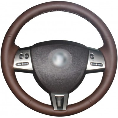 Loncky Custom Fit Car Genuine Leather Steering Wheel Covers for Jaguar XF 2009 2010 2011 Jaguar XK 2007 2008 2009 2010 2011 Interior Accessories Parts 