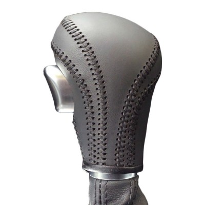 Loncky Black Genuine Leather Car Gear Shift Knob Cover for 2006 2007 2008 2007 2010 Audi A3 / 2009-2012 Audi A4 / 2008-2012 Audi A5 / 2005-2011 Audi A6 / 2009-2012 Audi Q5 / 2010-2012 Audi S4 / 2010-2012 Audi S5 / 2007-2011 Audi S6 Audi Q7 Automatic