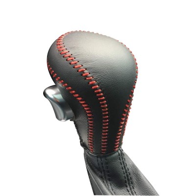 Loncky Black Genuine Leather Car Gear Shift Knob Cover for 2006 2007 2008 2007 2010 Audi A3 / 2009-2012 Audi A4 / 2008-2012 Audi A5 / 2005-2011 Audi A6 / 2009-2012 Audi Q5 / 2010-2012 Audi S4 / 2010-2012 Audi S5 / 2007-2011 Audi S6 Audi Q7 Automatic