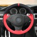 111Loncky Auto Custom Fit OEM Black Red Suede Leather Car Steering Wheel Cover for BMW E60 M5 2005-2008 BMW E63 BMW E64 Cabrio M6 2005 2006 2007 2008 2009 2010 Accessories