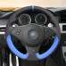 111Loncky Auto Custom Fit OEM Black Blue Suede Leather Car Steering Wheel Cover for BMW E60 M5 2005-2008 BMW E63 BMW E64 Cabrio M6 2005 2006 2007 2008 2009 2010 Accessories