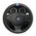 111Loncky Auto Custom Fit OEM Black Blue Suede Leather Car Steering Wheel Cover for BMW E60 M5 2005-2008 BMW E63 BMW E64 Cabrio M6 2005 2006 2007 2008 2009 2010 Accessories