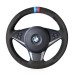 111Loncky Auto Custom Fit OEM Black Suede Leather Car Steering Wheel Cover for BMW E60 530d 545i 550i E61 Touring 2005-2009 BMW E63 E64 630i 645Ci 650i 2004 2005 2006 2007 2008 2009 Accessories