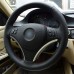 Loncky Auto Black Genuine Leather Steering Wheel Cover for BMW E90 128 I 135 I / BMW 325 I 328 I 328 XI 328 I XDrive / BMW 330 XI / BMW 335 I 335 XI 335 D 335 I XDrive Accessories