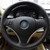 Loncky Auto Black Genuine Leather Steering Wheel Cover for BMW E90 128 I 135 I / BMW 325 I 328 I 328 XI 328 I XDrive / BMW 330 XI / BMW 335 I 335 XI 335 D 335 I XDrive Accessories