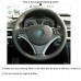 Loncky Auto Black Genuine Leather Steering Wheel Cover for BMW E90 128 I 135 I / BMW 325 I 328 I 328 XI 328 I XDrive / BMW 330 XI / BMW 335 I 335 XI 335 D 335 I XDrive Accessories