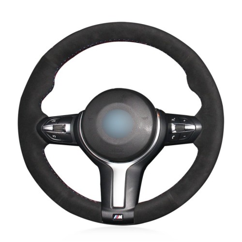 Loncky Auto Custom Fit OEM Black Suede Leather Car Steering Wheel Cover for BMW 228i 230i 320i 328i 330i 335i 340i 428i 430i 435i 440i 525i 535i 550i 640i 650i Accessories