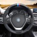 111Loncky Auto Custom Fit OEM Black Genuine Suede Leather Car Steering Wheel Cover for BMW 2 Series F22 F23 F45 F46 2014-2019 / BMW 3 Series F30 F31 F34 F35 2012-2019 / BMW 4 Series F32 F33 F36 2014-2019 Accessories