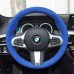 111Loncky Auto Custom Fit OEM Blue Suede Leather Car Steering Wheel Cover for BMW G30 525i 530i 530d M550i M550d 2017 2018 G32 630i 640i M 2017 2018 Accessories