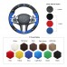 111Loncky Auto Custom Fit OEM Blue Suede Leather Car Steering Wheel Cover for BMW G30 525i 530i 530d M550i M550d 2017 2018 G32 630i 640i M 2017 2018 Accessories