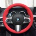 111Loncky Auto Custom Fit OEM Red Suede Leather Car Steering Wheel Cover for BMW G30 525i 530i 530d M550i M550d 2017 2018 G32 630i 640i M 2017 2018 Accessories