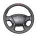 111Loncky Auto Custom Fit Black Genuine Leather Black Suede Steering Wheel Cover for Infiniti JX35 2013 M25 M35 M56 2011-2013 Q70 QX60 2014-2019 Nissan Murano 2015-2018 Pathfinder 2013-2019 Accessories 