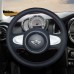 111Loncky Auto Custom Fit OEM Black Genuine Leather Car Steering Wheel Cover for Mini Coupe 2013 (2-Spoke)