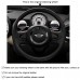 111Loncky Auto Custom Fit OEM Black Genuine Leather Car Steering Wheel Cover for Mini Coupe 2013 (2-Spoke)