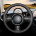 111Loncky Auto Custom Fit OEM Black Genuine Leather Car Steering Wheel Cover for Mini Coupe Accessories