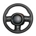 111Loncky Auto Custom Fit OEM Black Genuine Leather Car Steering Wheel Cover for Mini Coupe Accessories