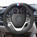 111Loncky Auto Custom Fit OEM Black Genuine Leather Car Steering Wheel Cover for BMW X5 F15 2014-2018 / X5 M F85 2014-2018 / X6 F16 2015-2019 / X6 M F86 2015-2019 Accessories