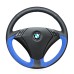 111Loncky Auto Custom Fit OEM Black Genuine Leather Blue Suede Car Steering Wheel Cover for BMW 525i 525xi 528i xDrive 528xi 528i 530xiT 530xi 530i 535i xDrive 535xi 535i 545i 550i BMW Alpina B7 Accessories
