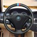 111Loncky Auto Custom Fit OEM Black Genuine Leather Car Steering Wheel Cover for BMW 5 Series E60 E61 2004 2005 2006 2007 2008 2009 2010 Accessories 
