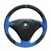 111Loncky Auto Custom Fit OEM Black Blue Suede Genuine Leather Car Steering Wheel Cover for BMW 530 523 523li 525 520li 535 545i E60 Accessories