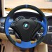 111Loncky Auto Custom Fit OEM Black Blue Suede Genuine Leather Car Steering Wheel Cover for BMW 530 523 523li 525 520li 535 545i E60 Accessories