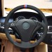 111Loncky Auto Custom Fit OEM Black Suede Leather Car Steering Wheel Cover for BMW 525i 525xi 528i xDrive 528xi 528i 530xiT 530xi 530i 535i xDrive 535xi 535i 545i 550i BMW Alpina B7 Accessories