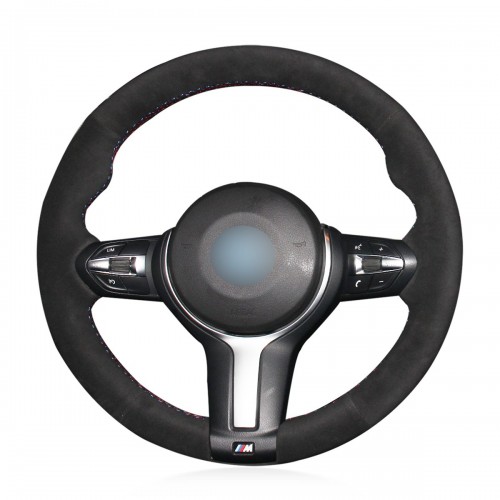 Loncky Auto Custom Fit OEM Black Suede Car Steering Wheel Cover for BMW 228i 230i 320i 328i 330i 335i 340i 428i 430i 435i 440i 525i 535i 550i 640i 650i Accessories 