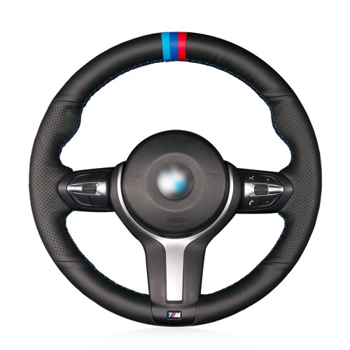 Loncky Auto Custom Fit OEM Black Genuine Leather Car Steering Wheel Cover for BMW M F86 F87 F80 F82 F30 F83 F25 F35 F32 F33 F07 F10 F11 F18 F06 F12 F13 F15 Accessories 