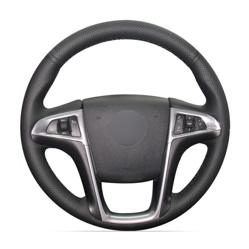 Loncky Auto Custom Fit OEM Black Genuine Leather Car Steering Wheel Cover for Buick Regal 2011 2012 2013 Buick Lacrosse 2010 2011 2012 2013 Chevrolet Equinox 2010 2011 2012 2013 2014 2015 2016 2017 Accessories