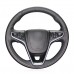 111Loncky Auto Custom Fit OEM Black Genuine Leather Suede Car Steering Wheel Cover for Opel Insignia 2014 2015 2016 2017 Accessories