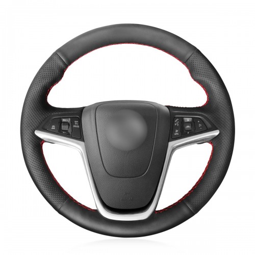 Loncky Auto Custom Fit OEM Black Genuine Leather Car Steering Wheel Cover for Buick Excelle XT GT Encore Opel Opel Astra J Meriva Zafira C Accessories