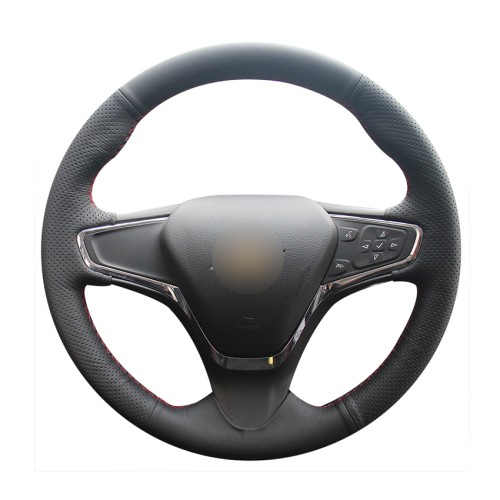 Loncky Auto Custom Fit OEM Black Genuine Leather Car Steering Wheel Cover for Chevrolet Cruze 2016 2017 2018 2019 Accessories
