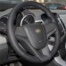 111Loncky Auto Custom Fit OEM Black Genuine Leather Car Steering Wheel Cover for Chevrolet Cruze 2009-2014 Aveo 2011-2014 Orlando 2010-2015 Holden Cruze 2010 Ravon R4 2016-2018 Accessories