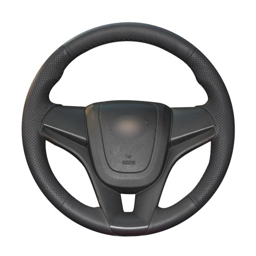 Loncky Auto Custom Fit OEM Black Genuine Leather Car Steering Wheel Cover for Chevrolet Cruze 2009-2014 Aveo 2011-2014 Orlando 2010-2015 Holden Cruze 2010 Ravon R4 2016-2018 Accessories