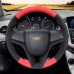 111Loncky Auto Custom Fit OEM Black Red Suede Leather Car Steering Wheel Cover for Chevrolet Cruze 2009-2014 Aveo 2011-2014 Orlando 2010-2015 Holden Cruze 2010 Ravon R4 2016-2018 Accessories