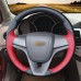 111Loncky Auto Custom Fit OEM Black Red Genuine Leather Car Steering Wheel Cover for Chevrolet Cruze 2009-2014 Aveo 2011-2014 Orlando 2010-2015 Holden Cruze 2010 Ravon R4 2016-2018 Accessories