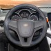 111Loncky Auto Custom Fit OEM Black Genuine Leather Suede Car Steering Wheel Cover for Chevrolet Cruze 2009-2014 Aveo 2011-2014 Orlando 2010-2015 Holden Cruze 2010 Ravon R4 2016-2018 Accessories