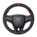 111Loncky Auto Custom Fit OEM Black Genuine Leather Suede Car Steering Wheel Cover for Chevrolet Cruze 2009-2014 Aveo 2011-2014 Orlando 2010-2015 Holden Cruze 2010 Ravon R4 2016-2018 Accessories