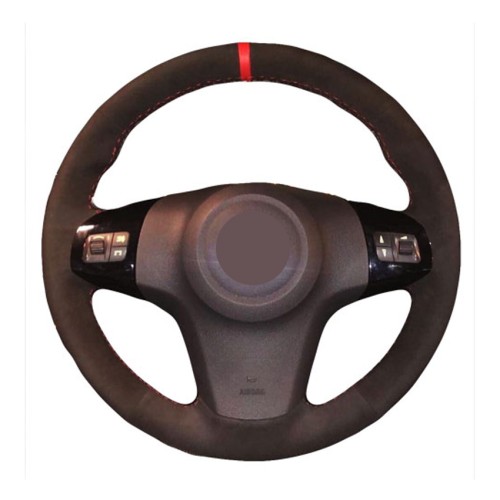 Loncky Auto Custom Fit OEM Black Suede Leather Car Steering Wheel Cover for Chevrolet Niva Vauxhall Astra Corsa 2006 Accessories 
