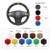 111Loncky Auto Custom Fit OEM Black Genuine Leather Suede Car Steering Wheel Cover for Chevrolet Niva 2009-2017 (3-Spoke) for Opel Corsa (D) 2006-2015 for Vauxhall Corsa (D) 2006-2015 Accessories 