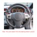 111Loncky Auto Custom Fit OEM Black Suede Leather Car Steering Wheel Cover for Chevrolet Niva Vauxhall Astra Corsa 2006 Accessories 