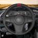 111Loncky Auto Custom Fit OEM Black Genuine Leather Car Steering Wheel Cover for Chevrolet Niva 2009-2017 (3-Spoke) for Opel Corsa (D) 2006-2015 for Vauxhall Corsa (D) 2006-2015 Accessories 
